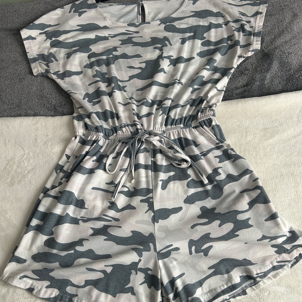Camouflage Print Romper